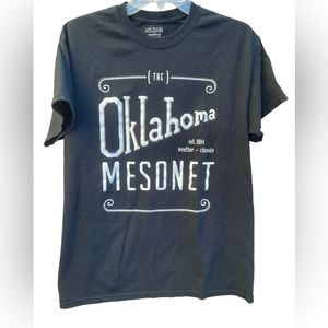 Gildan DryBlend Black Oklahoma Mesonet Weather Nerd Short Sleeve Tee Medium